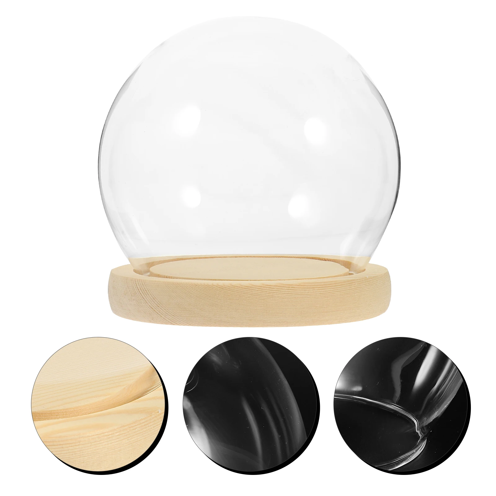 

Glass Display Cover Clear Dome for Crafts Dust Proof Flower Decor Transparent Cloche Landscape Vase Home Office Item