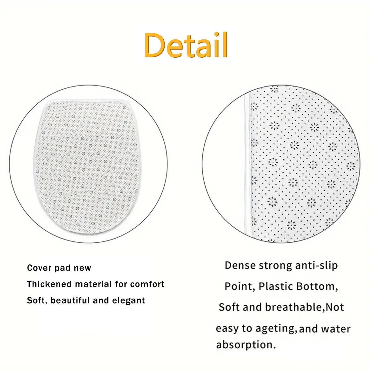 Modern home bathroom decoration toilet three piece set, bathroom anti slip thickened soft carpet floor mat, optional single gaug