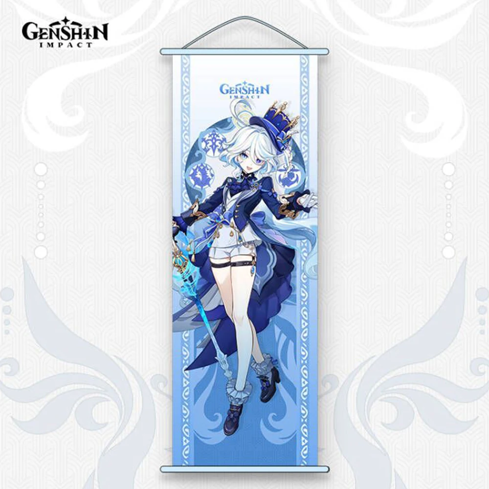 Game Cosplay Wall Scrolls Arlecchino Baizhu Neuvillette Wriothesley Furina Lyney Navia Chevreuse Poster Fans Collections Props