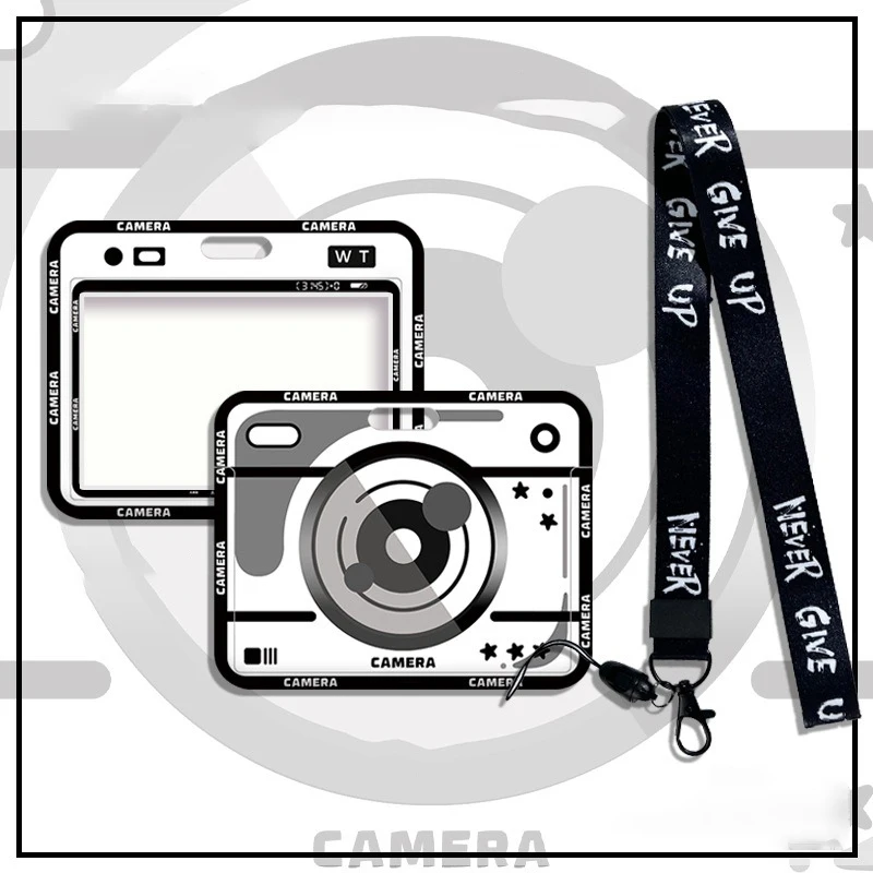 Creative Cartoon Camera Card Holder Student Campus Card Bus Card Bag Sliding Type Business Card Storage Card Holder