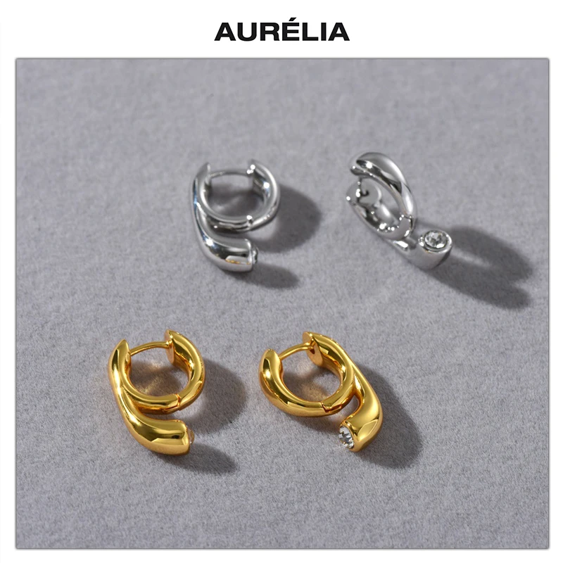 

Europe America New Style Gold Silver Irregular Zircon Earrings Woman Fashion Everyday Jewelry