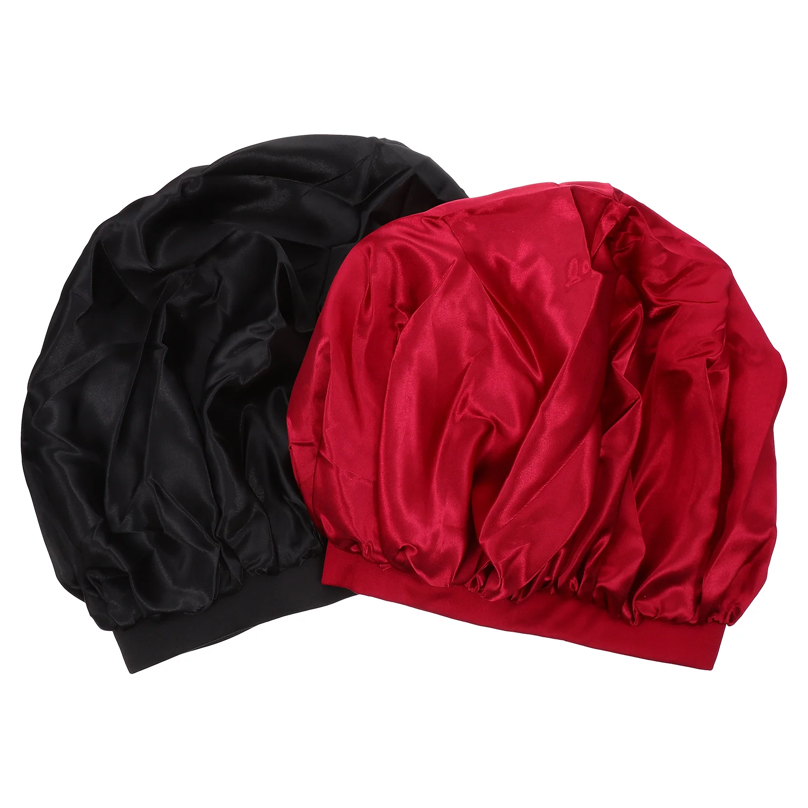 

2pcs Chemotherapy Satin Hat Breathable Night Headwear Hair Bonnet Adjustable Women Beauty Care Sleep Hats Shower Caps