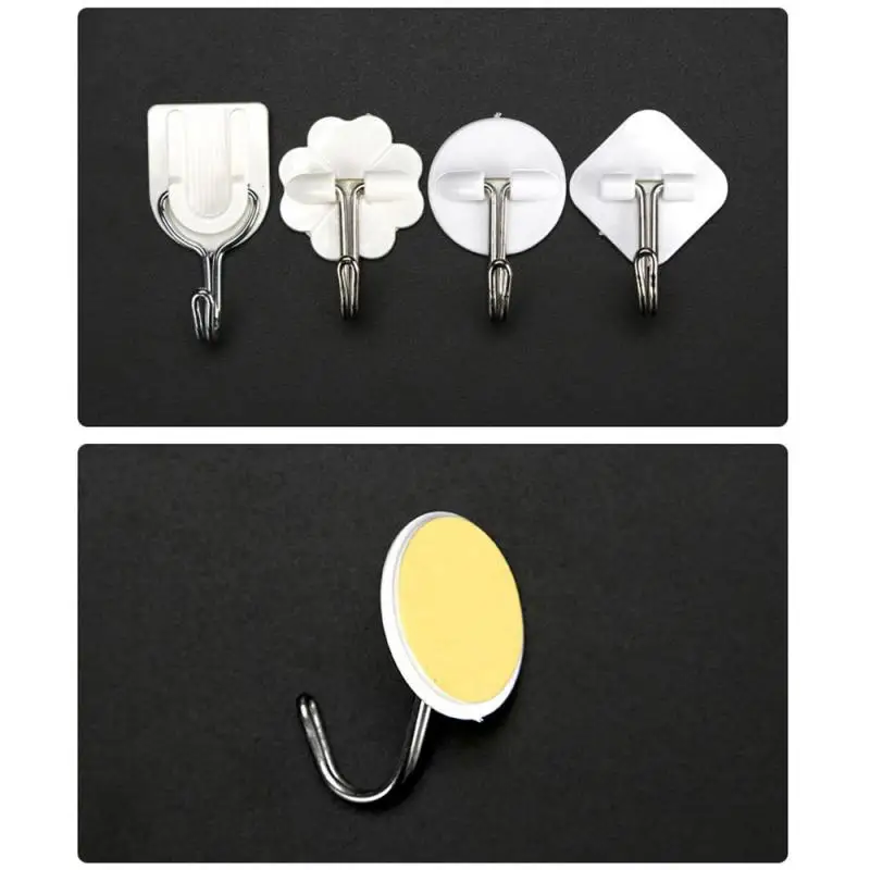 1/2/3PCS Plastic Adhesive Hook Smooth Adhesion Strong Sticky Hooks Cartoon Storage Hangers Not Damaging The Wall