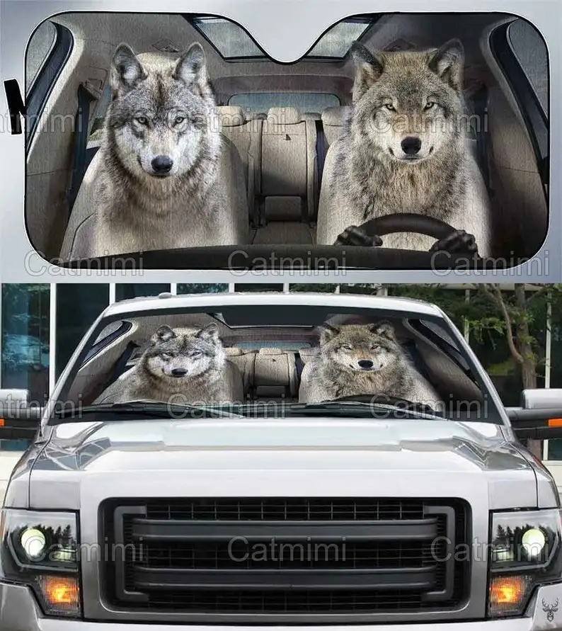 

wolf car sunshade car sunshade auto accessories car decoration home sunshade cow cat dog gift animals for him