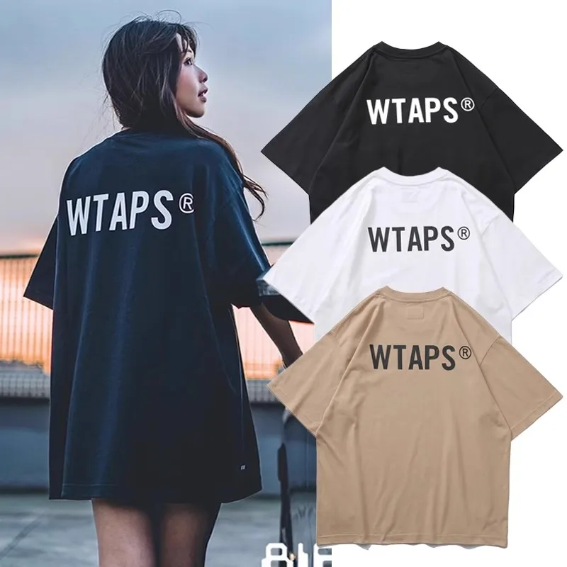 

2024 WTAPS Hidden Exclusive Letter T-shirt Summer Japanese Fashion Men's Loose Shoulder Short Sleeve T-shirt TX24