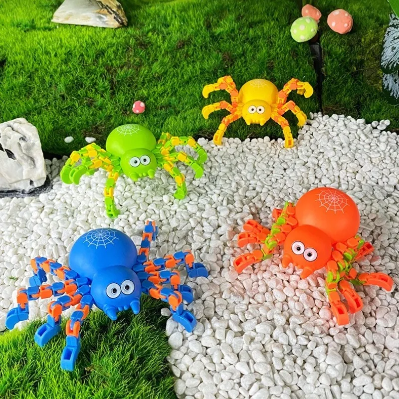 1 قطعة محاكاة كبيرة العنكبوت الميكانيكية تململ لعبة تحويل أحمق المسار سبينر العنكبوت نموذج لعب الأطفال الضغط اللعب #2