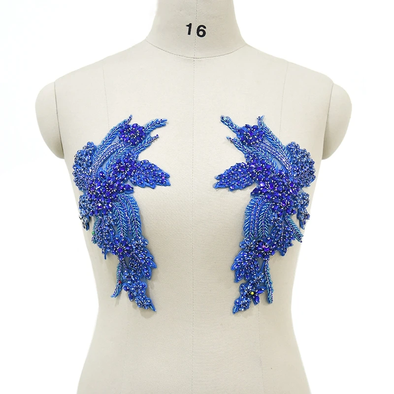 Colorfull Embroidery Rhinestone Applique Bodice For Patch DIY WDP-296