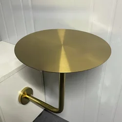 Stainless Steel Wall-Mounted Booth Table  Compact Round Hanging Table  Sturdy Minimalist Design  Trendy Step Table for Cafes