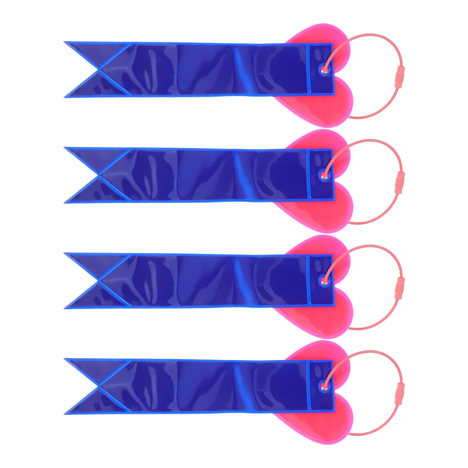 

4Pcs Safety Reflector Pendant High Brightness Reflective Strips Cycling Night Riding Backpack Reflective Keychain Bike