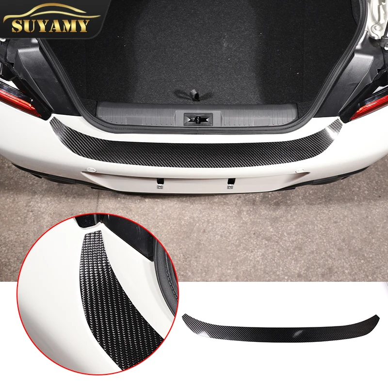 1pcs For Subaru BRZ 2022 Car Door Sill Carbon Fiber Sticker Rear Protective Anti Scratch Trunk Film Pedal Kick Guard Protection