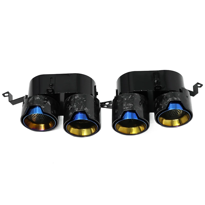 Upgrade 4-fach Carbon-Auspuffendrohre für BMW G14 G15 G16 840i 850i – OEM quadratischer Schalldämpfer-Ersatz ohne Schweißen