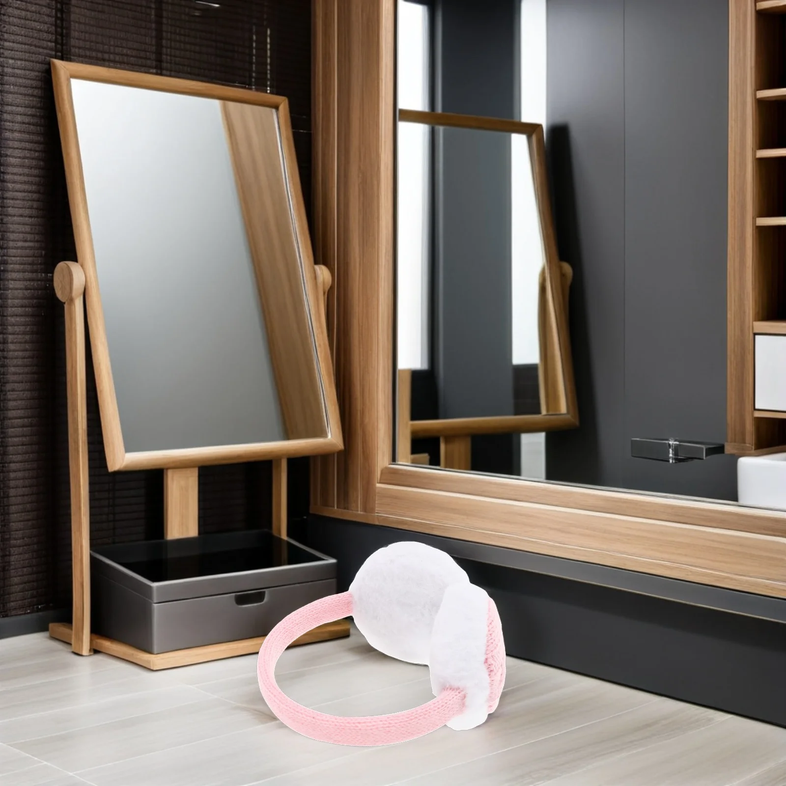 女性用暖かいヘッドバンドイヤーマフ - キュートなピンクの柔らかく軽量なイヤーウォーマー - 寒い天候の屋外での理想的な冬用アクセサリー