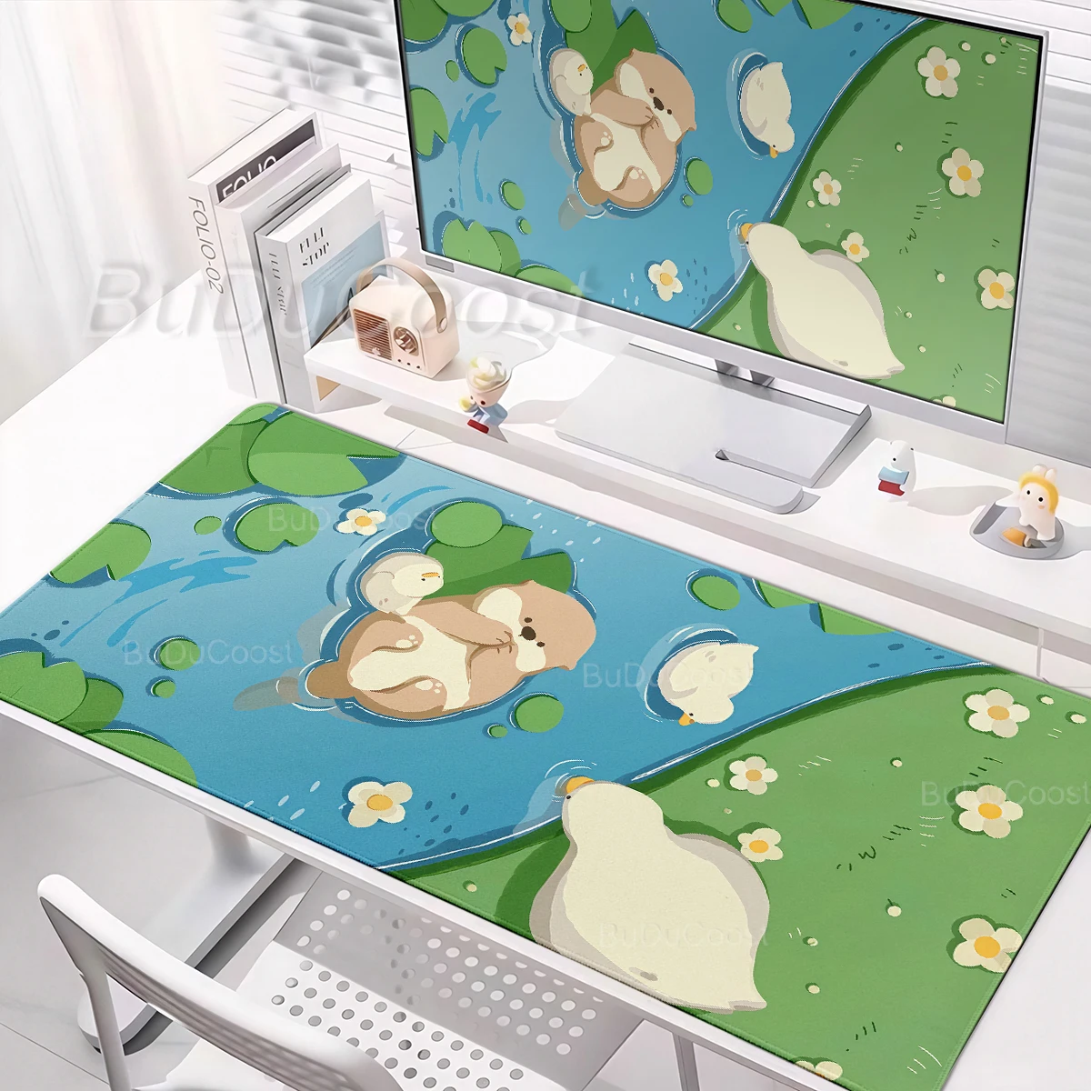 Cute Otter Mouse Pad Large Computer Office Table Mat Rubber Anti-slip Gaming Keyboard Mousepad Anime Desk Pads Game Deskmat Rug