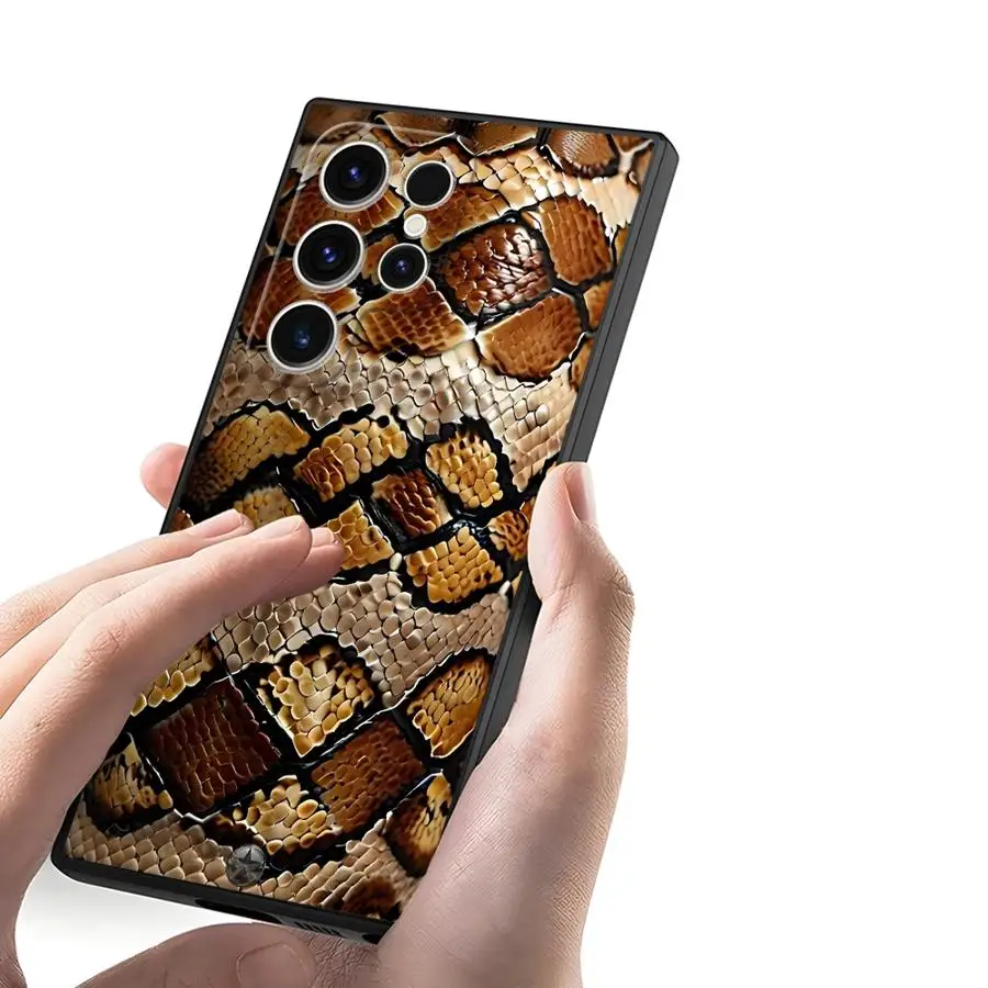 Модный чехол из змеиной кожи для Samsung Galaxy S24 Plus S23 FE S25 Ultra S20 S25+ S9 S21 S22 S24+ Мягкая задняя крышка для телефона