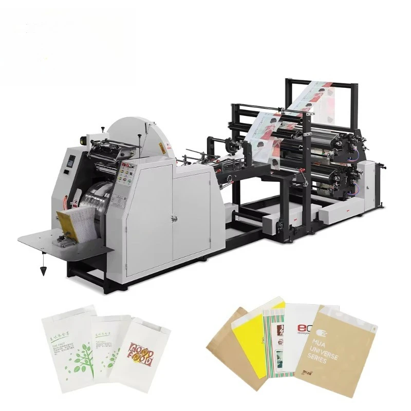 High Output V-Bottom Kraft Paper Shopping Bag Making Machine Fully Automatic Printing Equipment With PLC Motor Control