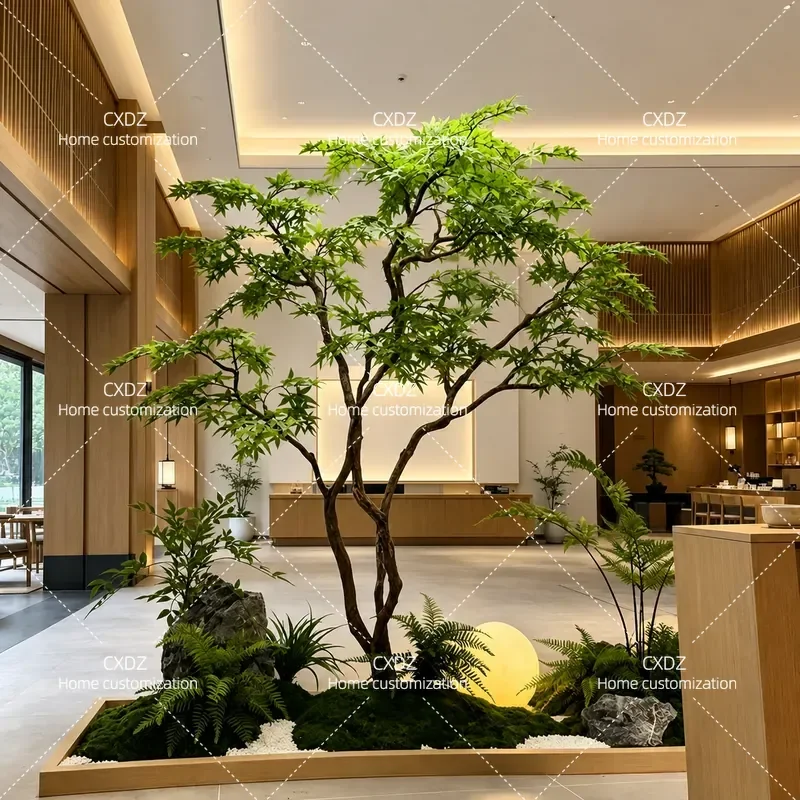 Simulation Withered Maple Tree Fake Plant Indoor Outdoor Floor Ornament Artificial Greenery for Window Home Garden