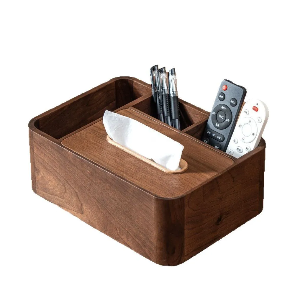 Black walnut tea table multi-functional tissue box household storage pumping carton living room