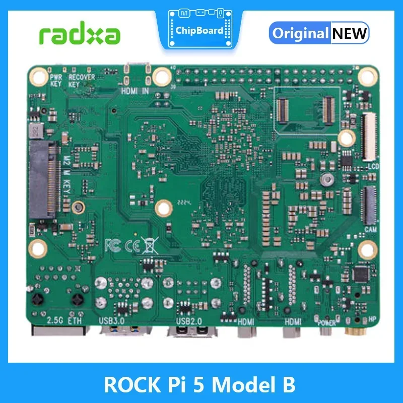 Radxa ROCK Pi 5B RK3588 Salida 8K de 8 núcleos y 64 bits con 4G 8G 16G RAM opcional