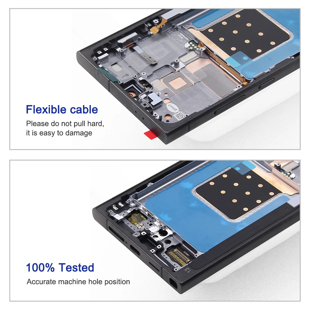 AMOLED LCD For Samsung S24 Ultra SM-S928B SM-S928B/DS S928U Display Touch Screen Digitizer Assembly Pass With Frame