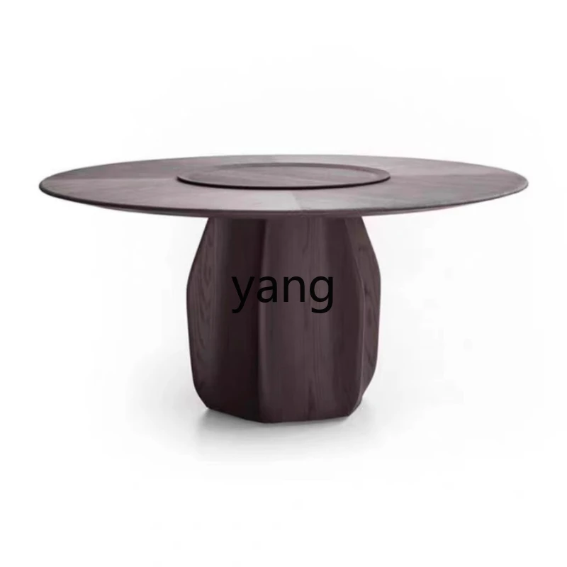 

LH New Chinese Simple Solid Wood Dining Table Model Room Tea Room Reception Table Wabi Sansan Wind Round Table