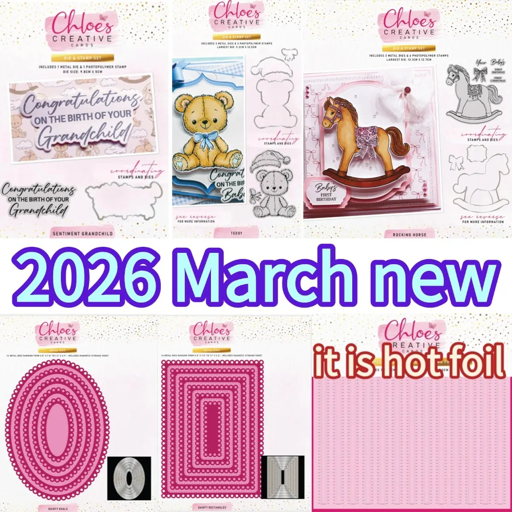 

2026 March new Cutting Dies Stamps Stencil Hot foil Scrapbook Diary Decoration Embossing Template DIY Greeting Card Handmade