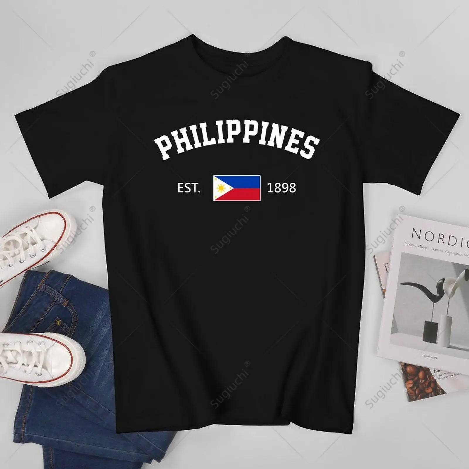 

Men Philippines EST.1898 Independence Day Tshirt Tees T Shirts Women Boys 100% Cotton T-Shirt
