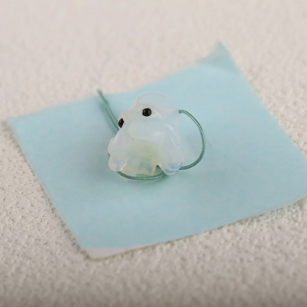 Natural gemstone Artificial Opal Octopus hand carved pendant-DIY handmade jewelry 19×11mm，4.7g