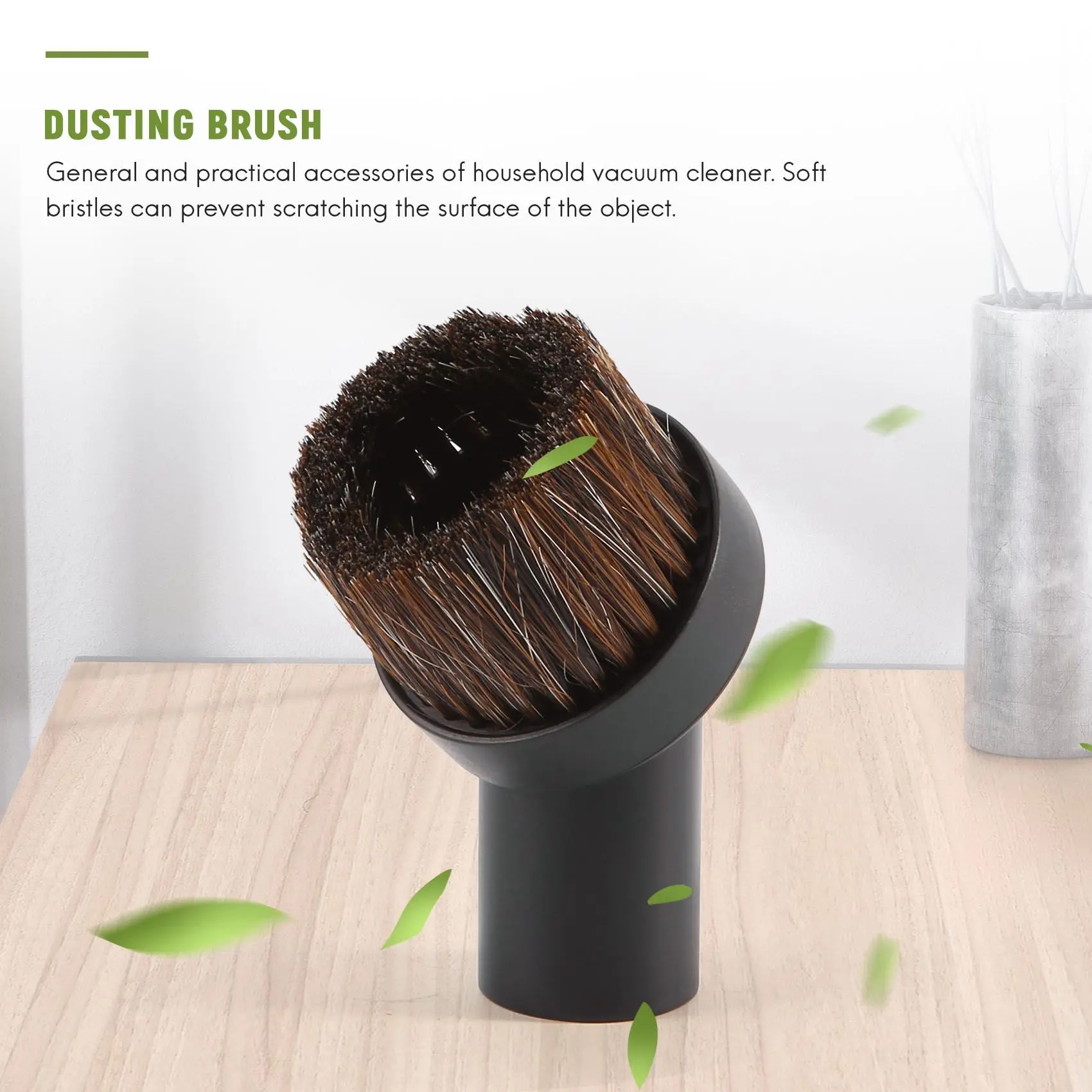 32Mm Dusting Brush Dust Tool Attachment for Vacuum Cleaner Round Horse Hair