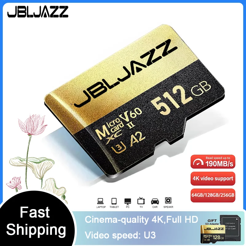 

Memory Card 512GB High Speed TF Card 64GB 128GB 256GB Micro TF Flash Card Class 10 UHS-I Transflash Mini SD Card free shippin