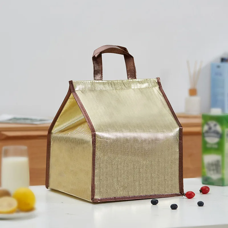 6 Inches Non-woven Cake Insulation Bag Portable Picnic Food Lunch Thermal Cooler Bento Carrying Bag Pouch Waterproof Ice Pack