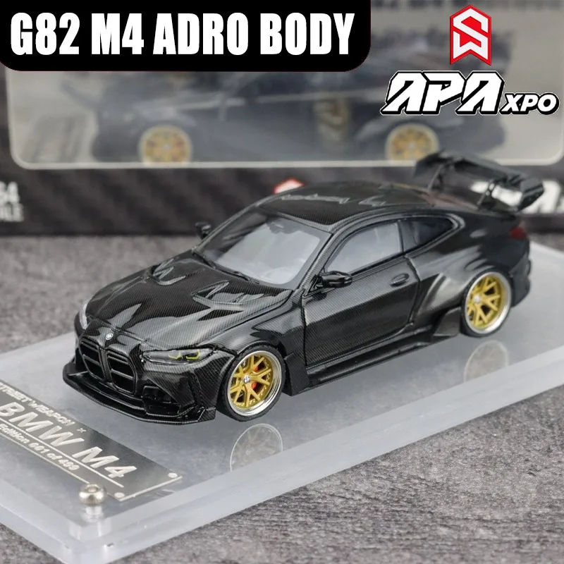 SW 1/64 G82 M4 ADRO BODY KIT Alle Carbon Zwarte Legering Motorvoertuig Speelgoed spuitgieten Metalen Model Collectie jongen Kerstcadeaus