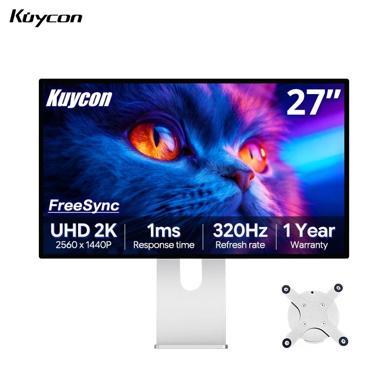 320Hz Gaming Monitor Kuycon P27S 27 Inch 2K Computer Monitor 1ms Fast Response HDR400 IPS PC Display Ultrawide Multitask Screen