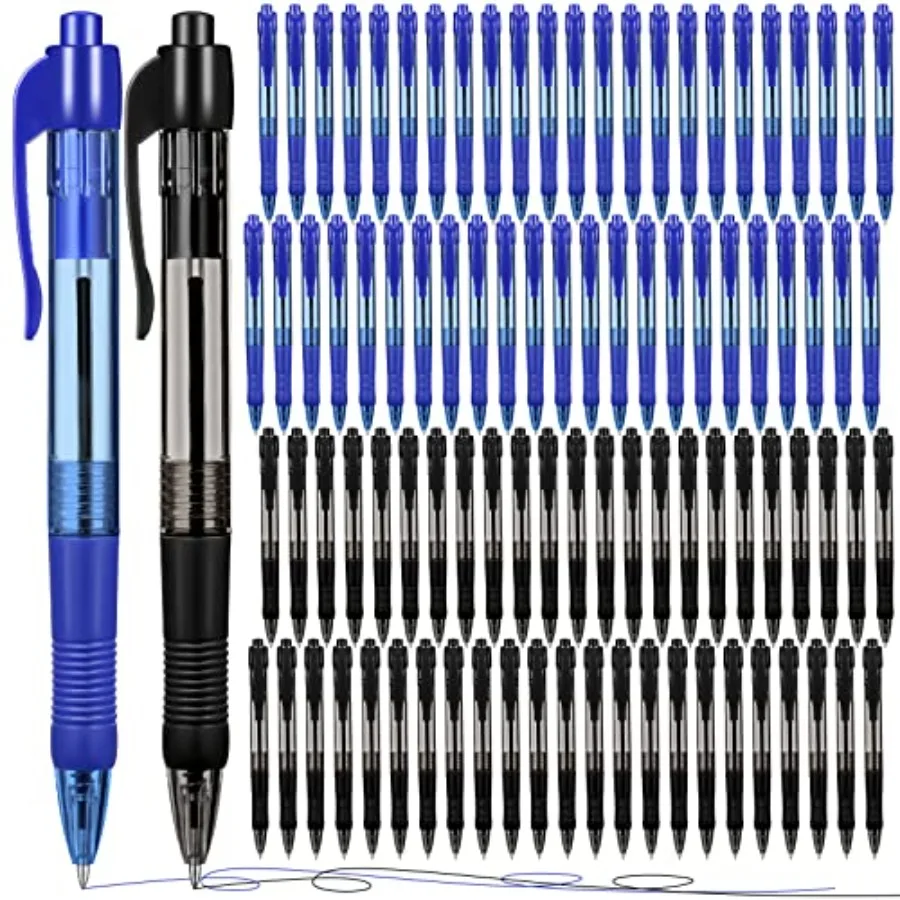 

300 Pcs Retractable Ballpoint Pens Bulk Medium Point 1.0 mm Smooth Writing Pens for Journal Notebook Writing Office Supplies Cl