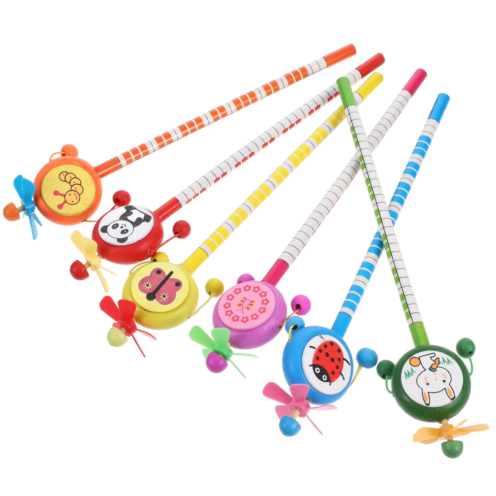 12 шт. деревянные погремушки, ветряная мельница, карандаш, забавные детские карандаши с животными, день рождения для студентов, милый объемный малыш