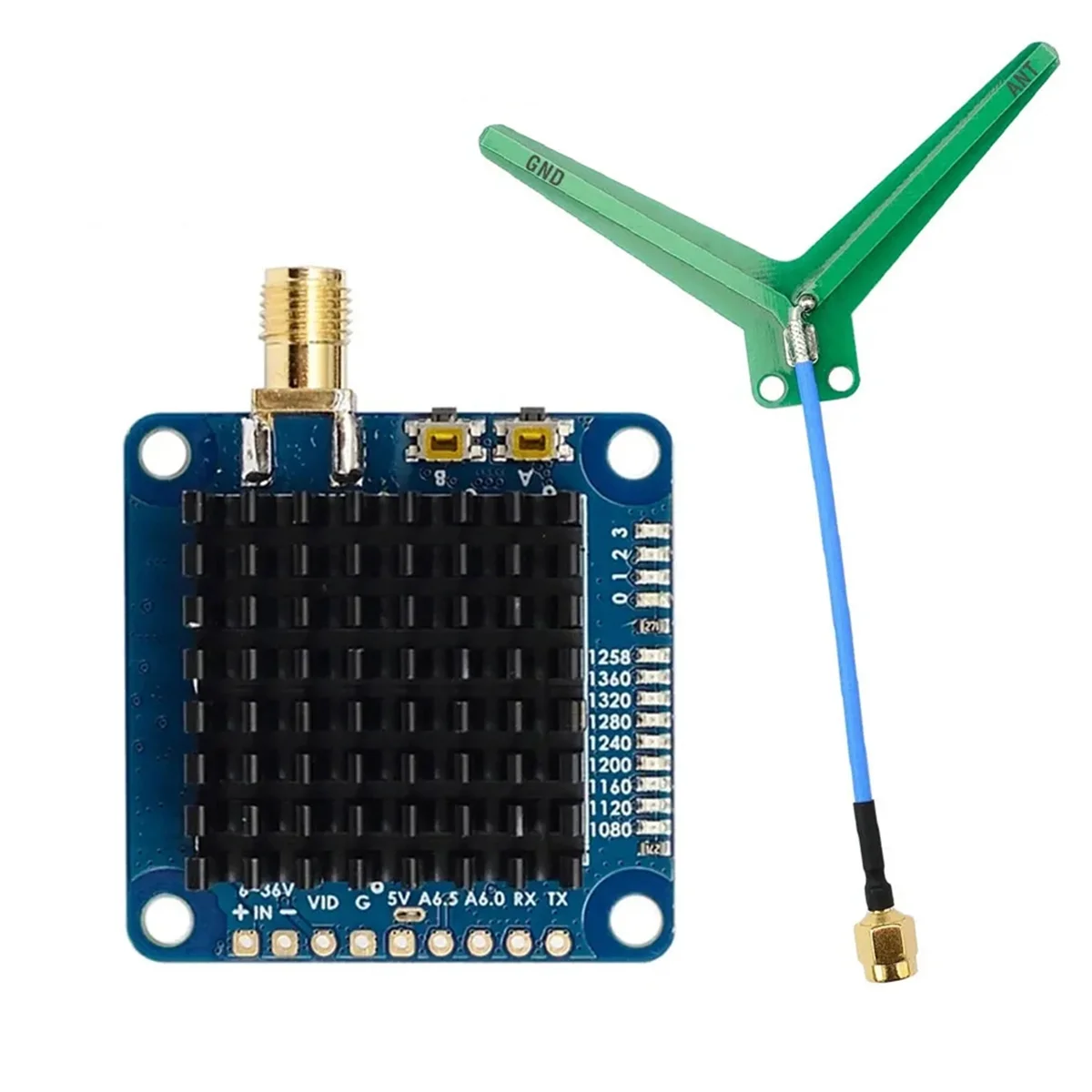 ABKM 1.2GHz 1.3GHz 2W VTX Video Transmitter VTX-1G3TE 2000mW 9 Channels with Tramp VTX Control for FPV Long Range Drones
