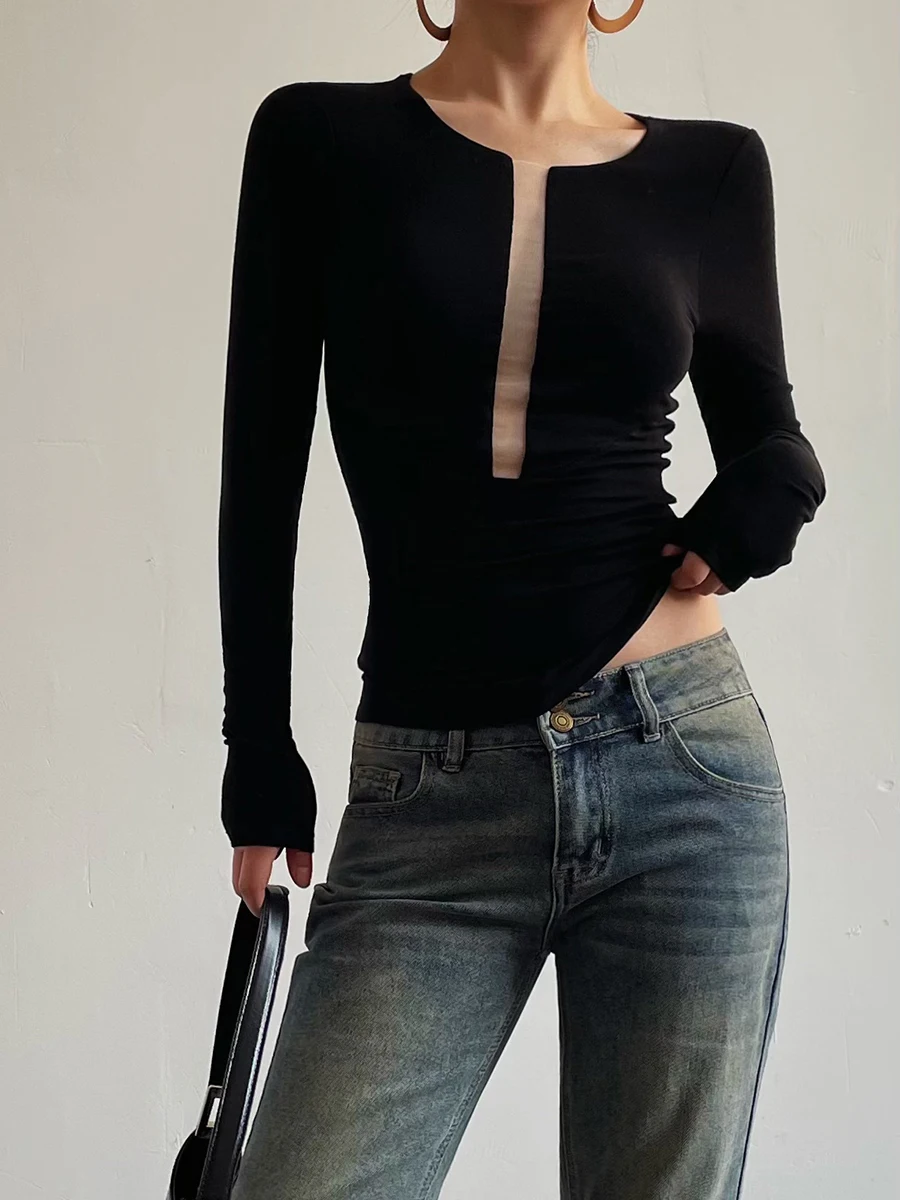 

Женская облегающая футболка-база с длинным рукавом, удобная и мягкая, для повседневной носки, работы и свиданий