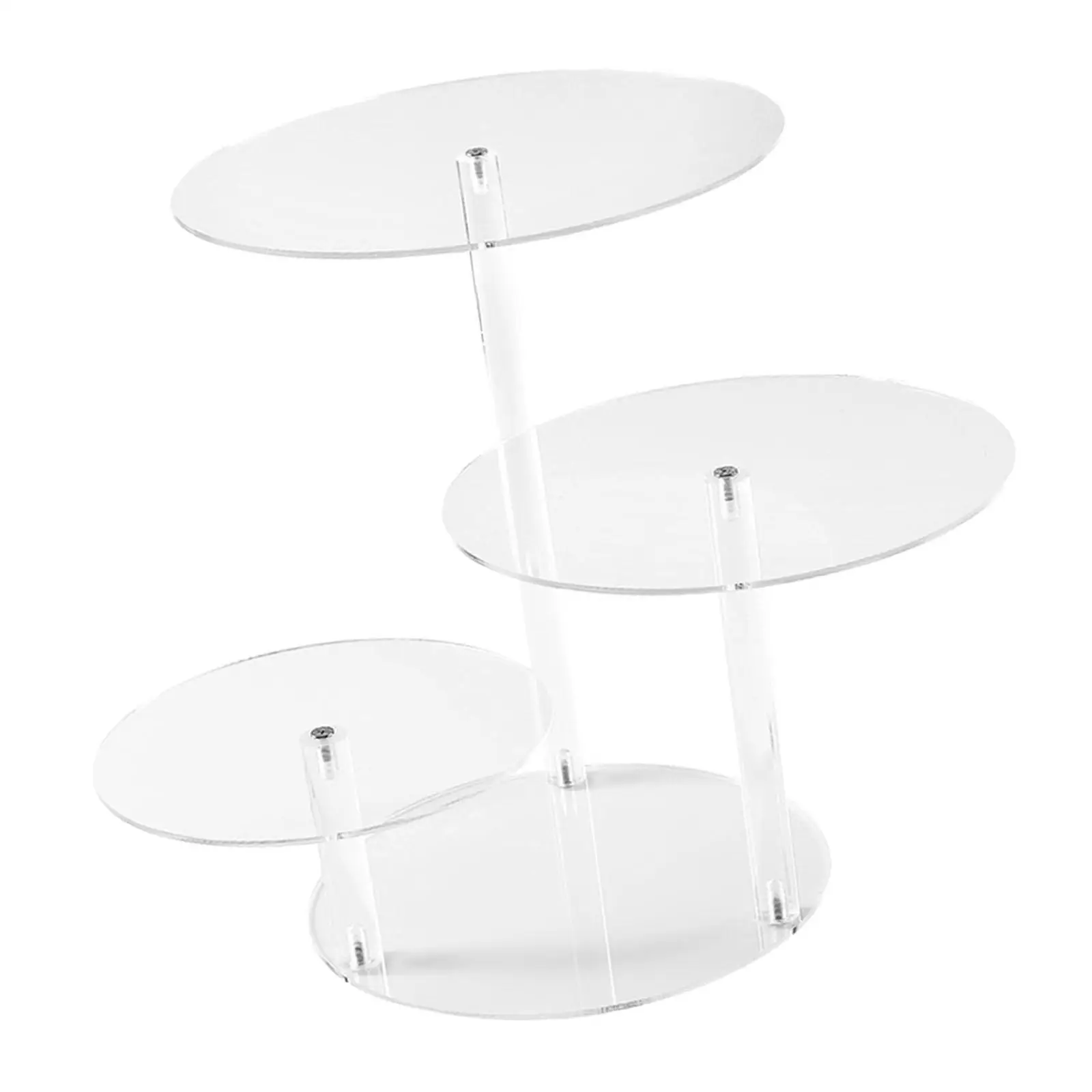 3 Tier Acrylic Cupcake Stand Cake Display Riser with LED Lights Clear with 3 Separate Legs Dessert Holder for Buffet Perfume