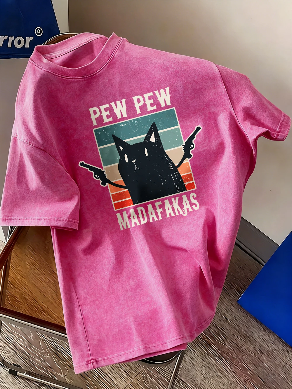 

Pew Pew Madafaks Funny Prints Washed T-Shirts Women Cotton Short Sleeve Tops Hip Hop O-Neck Oversized T Shirt Summer Clothes