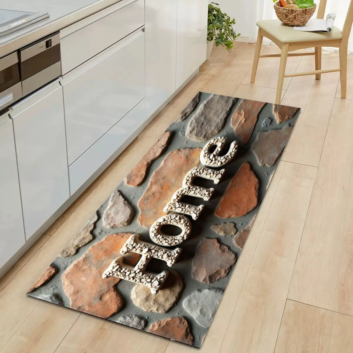 

VIKAMA Kitchen Carpet, American-Style Simple Sideboard Floor Mat, Waterproof And Oil-Proof Entrance Door Mat, Home Decoration