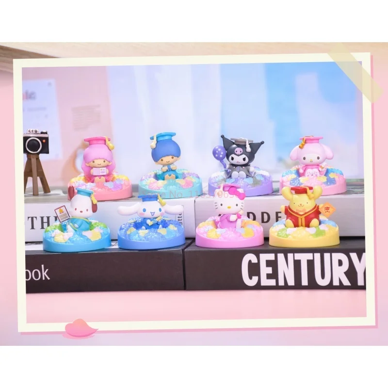 Sanrio Family Trendy Blind Box Toy Jeugd Herdenkingsbloem Serie Kitty Cat Hello Kitty Melody Kuromi Model Ornament Toy