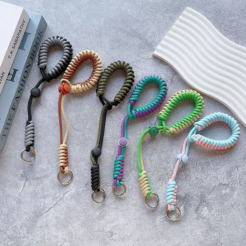 1PC Universal Phone Case DIY Mobile Phone Lanyard Anti-lost Strap Minimalist Style Short Braided Rope Wrist Keychain Pendant