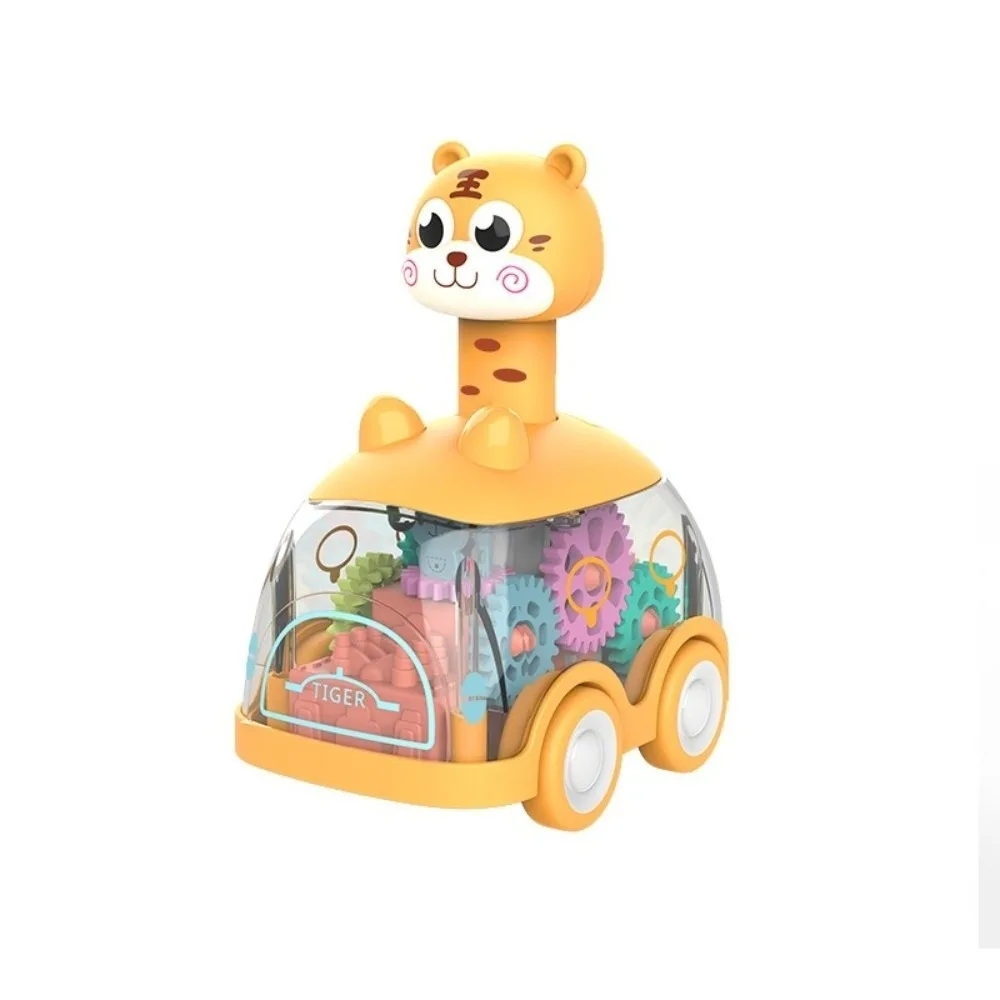 

New Light Up Baby Animal Car Toys Visible Gear Push Gear LED Toy Car Inertial Car Toddlers 1-3 Years