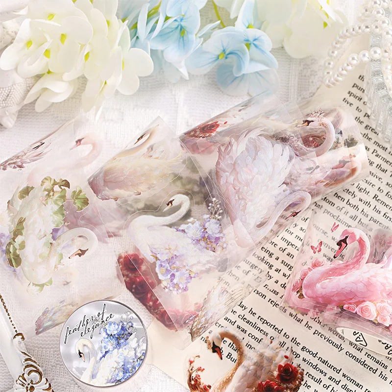 شريط خيمة حلم البجعة ، قطع فيلم خيمة تصنعه بنفسك ، ملصق مقاوم للماء للحيوانات الأليفة ، مادة سكرابوكينغ ، لفة واحدة