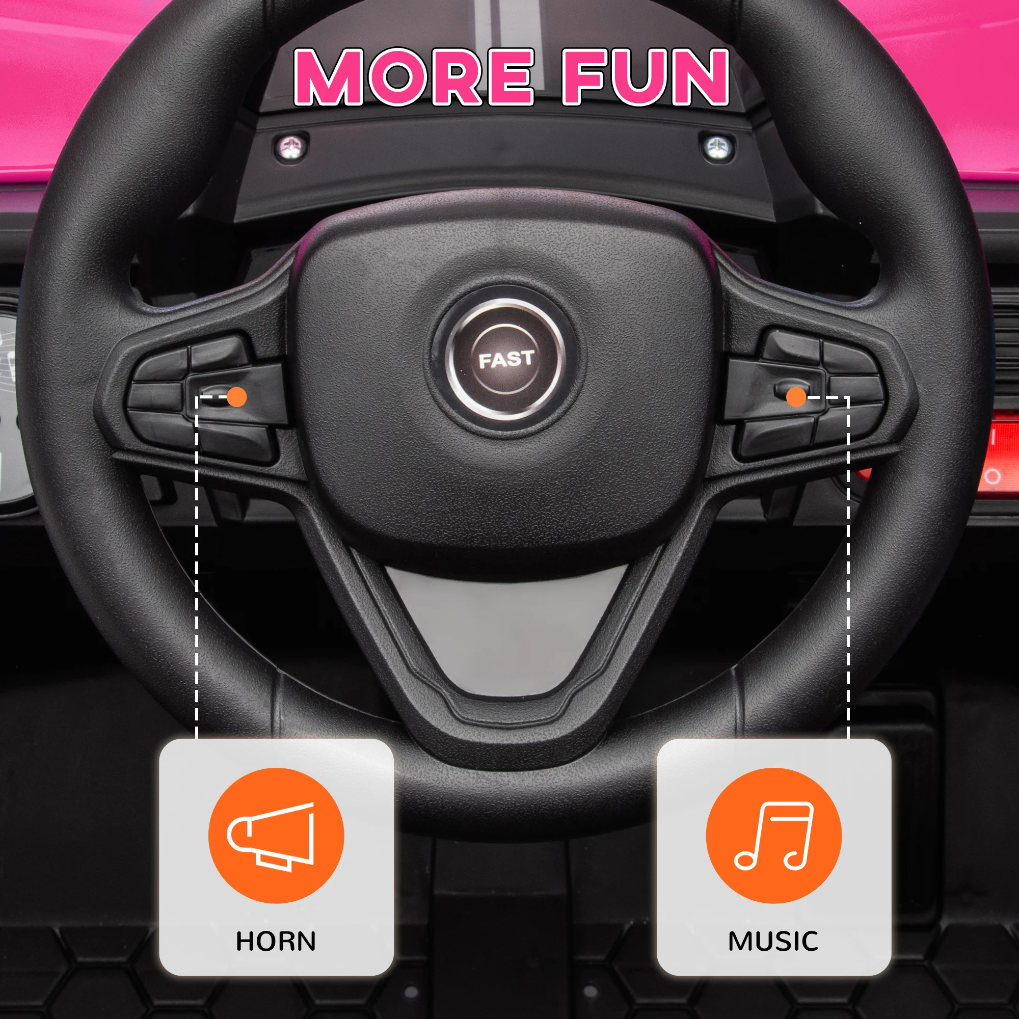 Zabawkowy pojazd terenowy 12V z zawieszeniem na 4 kołach, pilotem, kolor różowy