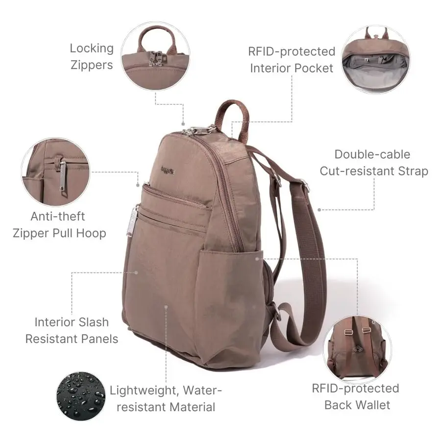 Zaino da viaggio antifurto per le vacanze Zaino da viaggio in nylon resistente agli taglienti 10x13 con RFID, Portobello