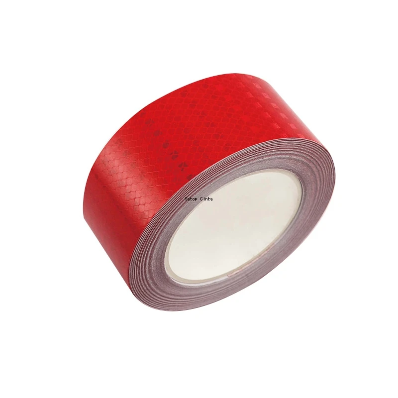 2.5 cm/5 m/10 cm/15 cm/20 cm * 5 M Rosso Brillante Stelle Adesivo Riflettente Impermeabile Forte Adesivo Avvertimento di Sicurezza Nastro Riflettore Per Auto