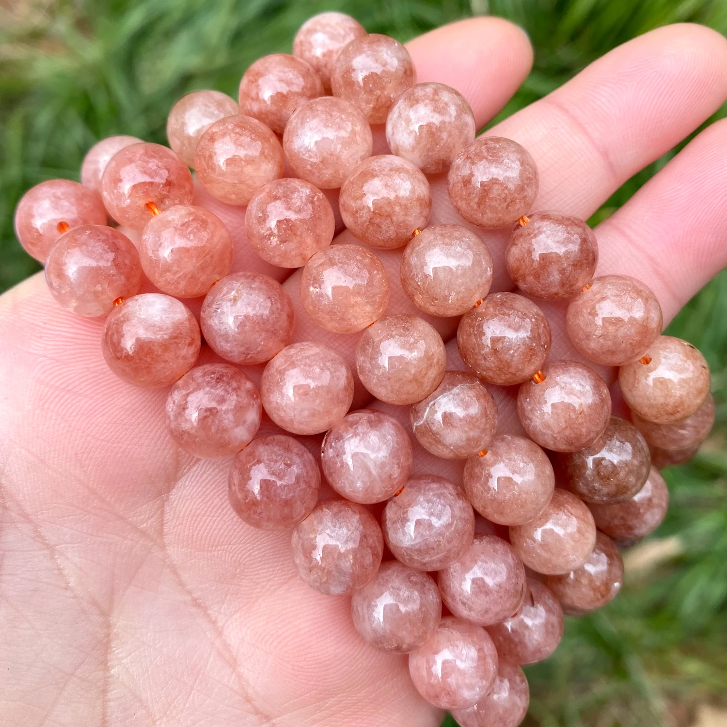 Round Sun Stone Beads DIY Necklace Bracelet Loose Spacer Sunstone For Jewelry Making Beadwork Size 4/6/8/10/12mm 15\'\' Wholesale