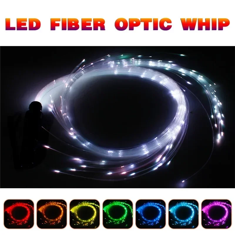 

150CM Fiber Optic Dance Whips 360° Rotation Optic LED Fiber Dancing Whip More Modes and Effects Light Up Waving Holiday Lighting