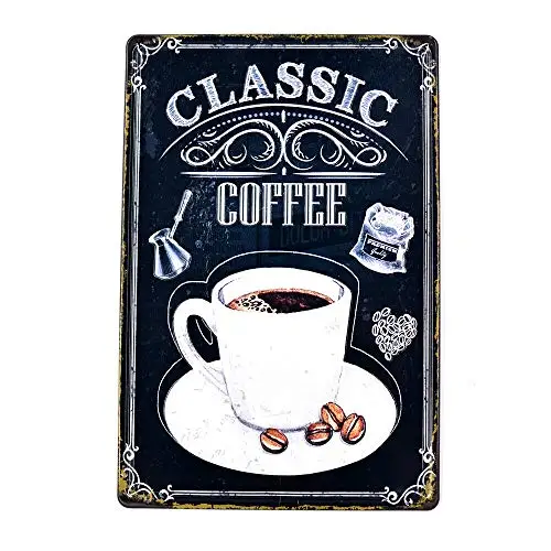 

Vintage Retro Metal Tin Sign Classic Coffee Home Bar Kitchen Wall Decor Sign 12X8Inch