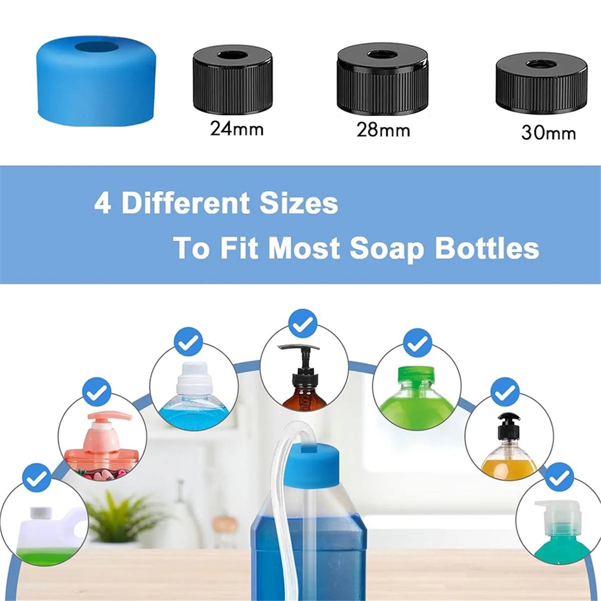 High-end Soap Dispenser Extension Tube Kit for Kitchen Sink, 47Inch Under Sink Soap Dispenser Tube with Upgraded Check Valve
